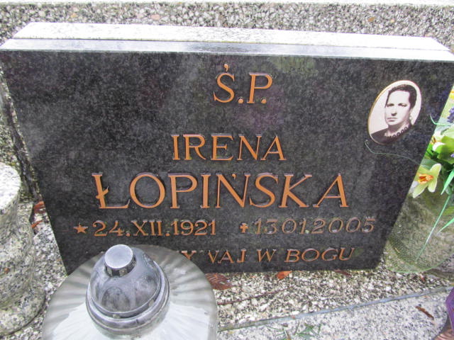 Irena Łopińska 1921 Dygowo - Grobonet - Wyszukiwarka osób pochowanych
